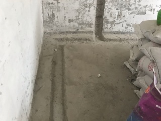 水、电管开槽施作
