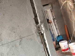 水、电管开槽施工