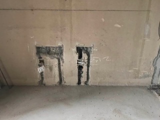 水、电管开槽施作