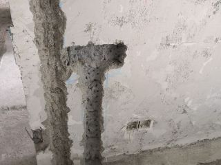 水、电管开槽施作