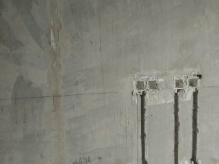 水、电管开槽施作
