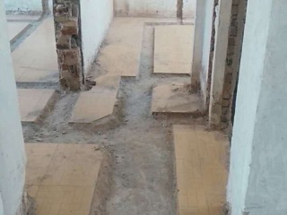 水、电管开槽施作