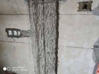 水、电管开槽施作
