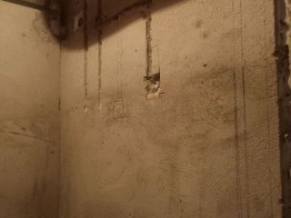 水、电管开槽施作
