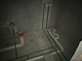 水、电管开槽施作