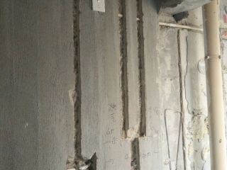 水、电管开槽施工