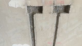 水、电管开槽施作