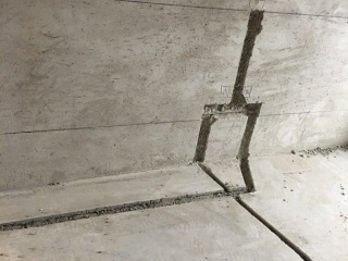 水、电管开槽施作