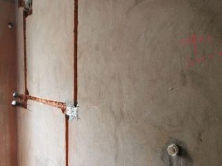 水、电管开槽施作