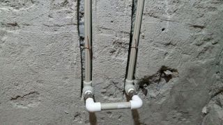 水、电管开槽施作
