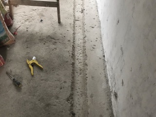 水、电管开槽施作
