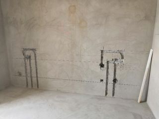 水、电管开槽施作