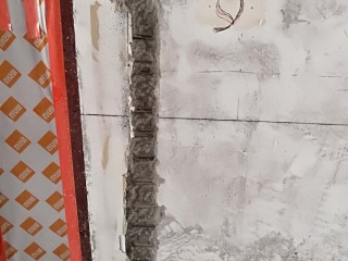 水、电管开槽施作