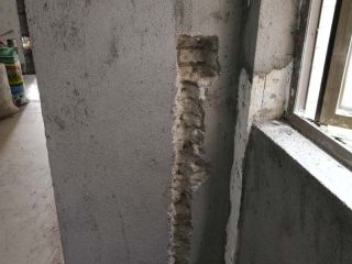 水、电管开槽施作