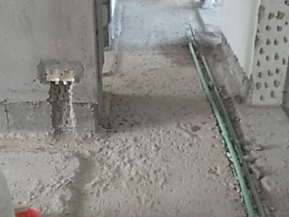 水、电管开槽施作