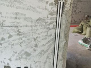 水、电管开槽施作