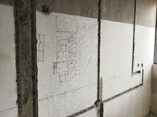 水、电管开槽施作