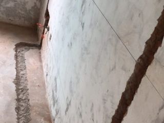 水、电管开槽施作