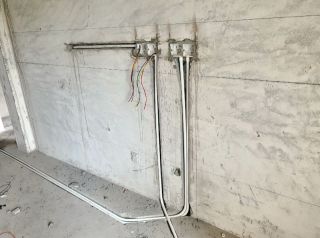 水、电管开槽施工