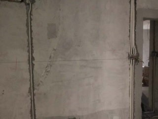 水、电管开槽施作