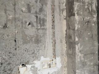 水、电管开槽施作