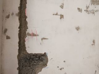 水、电管开槽施作