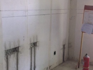 水、电管开槽施作