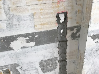 水、电管开槽施作