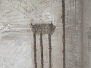 水、电管开槽施作