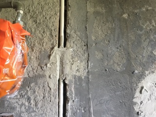 水、电管开槽施作