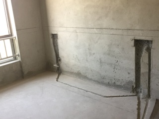 水、电管开槽施工