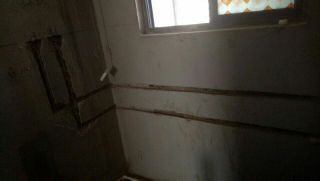 水、电管开槽施作