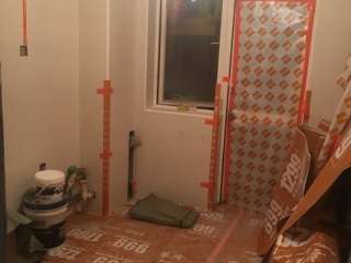 地砖铺贴及地面找平施作