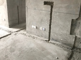 水、电管开槽施作