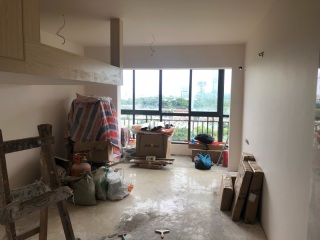 地砖铺贴及地面找平施作