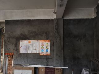 水、电管开槽施作