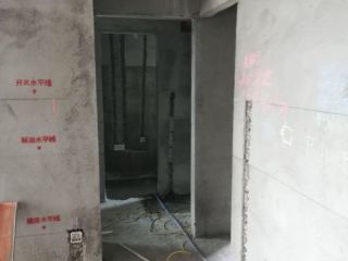 水、电管开槽施作