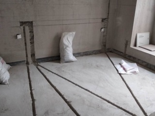 水、电管开槽施作