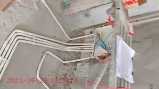 水、电管开槽施作