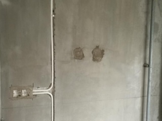 水、电管开槽施作