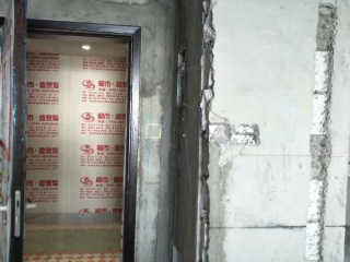 水、电管开槽施作