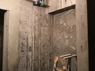 水、电管开槽施作