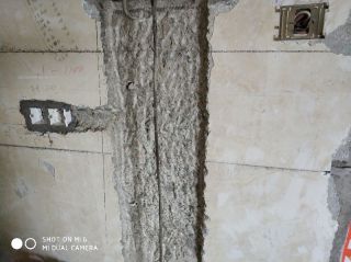 水、电管开槽施作