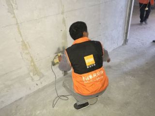 水、电管开槽施作