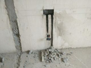 水、电管开槽施工