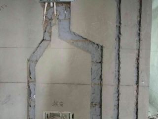 水、电管开槽施作