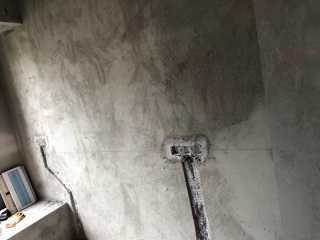 水、电管开槽施作