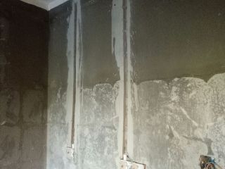 水、电管开槽施作