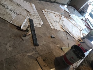 地砖铺贴及地面找平施作