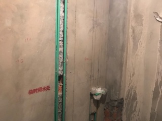 水、电管开槽施作